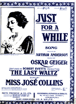 Cover to sheet music for "Just For a While"