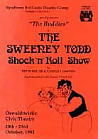 Programme Cover to The Buddies productioon of The Weeney Todd Shock 'n' Roll Show